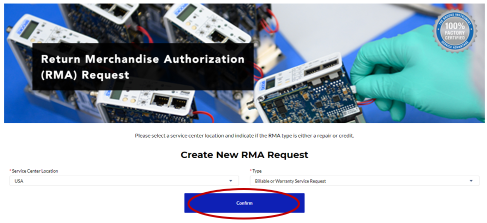 Service - Customer Portal - Create RMA