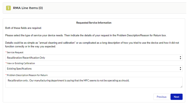 Service - Customer Portal - Create RMA